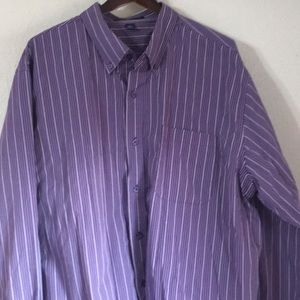 Lot of 2 dress shirts. One purple, one satin red